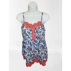 Girls Lace Trim Tank Top Sleeveless Floral Tank Top Size 14 NWOT